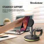 Brookstone 3-in-1 Wireless Charging Station Magnetic Charging Fast Wireless Charger Stand for iPhone 15,14,13,12 Pro Max Series, All iWatch Series & Android Phone with Qi Charging