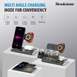 Brookstone 3-in-1 Wireless Charger Stand Fast Charging Station for iPhone 15,14,13,12 Pro Max Series, All iWatch Series, | iPhone Wireless Charging Station…